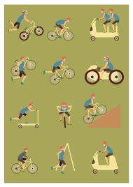 cycles sports vector illustration with various styles