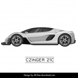 czinger 21c car model icon modern side view sketch