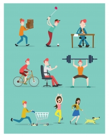 daily life vector design with various activities