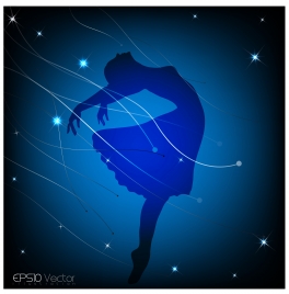 dancing girl silhouette background