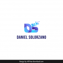 daniel solorzano logo template modern elegant 3d stylized texts design
