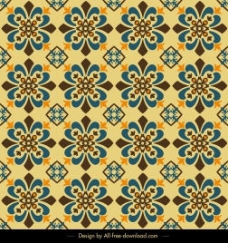 decor pattern template repeating flora sketch retro symmetric