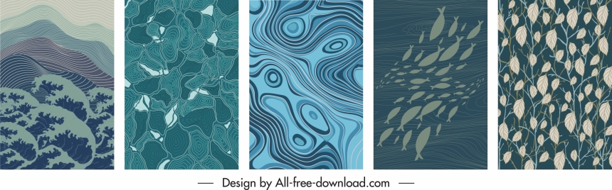 decorative background templates retro abstract nature themes