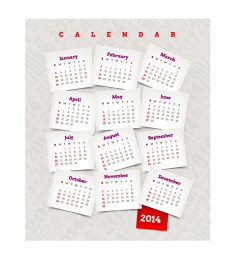 Decorative calendar of 2014 year