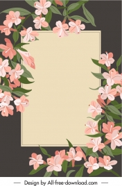 decorative card background flowers sketch elegant classic