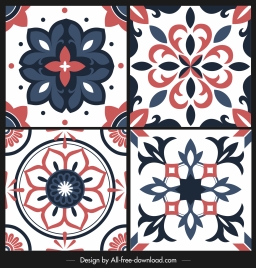 decorative european patterns colorful classic symmetric shapes