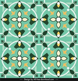 decorative pattern template colorful flat symmetrical repeating design