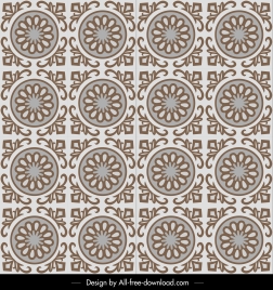 decorative pattern template flat symmetrical retro design
