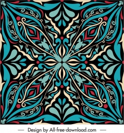 decorative pattern template retro oriental symmetric shape