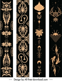 decorative pattern templates dark design retro cultural decor