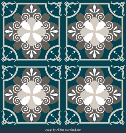 decorative tile background elegant european symmetric shape