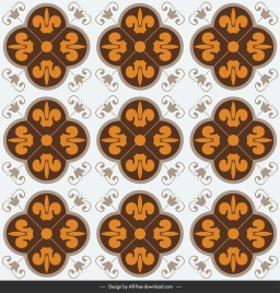 decorative tile pattern template flat symmetric repeating design