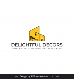 delightful decors logotype flat geometric furniture sketch