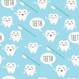 dental background stylized tooth brush icons repeating design