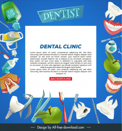 dental clinic background template dentistry elements border decor