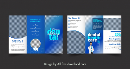 dental clinic brochure template elegant checkered layout