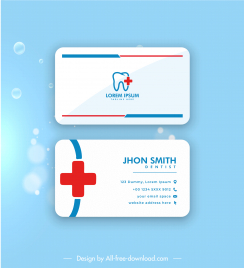 dental clinic business card flat bright tooth plus cross icon sketch