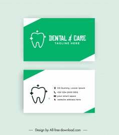 dental clinic business card flat tooth icon sketch