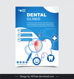 dental clinic poster template bright elegant dental elements