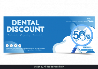 dental discount poster template teeth magnifier design