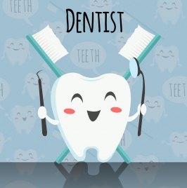 dentistry banner stylized tooth icon repeating backdrop