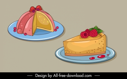 dessert design elements handdrawn 3d sketch