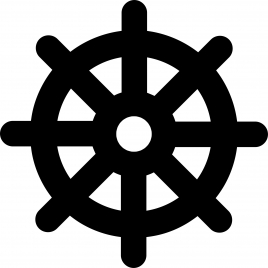 dharmachakra sign icon flat silhouette symmetric outline