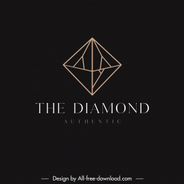 diamond logo template dark flat geometry