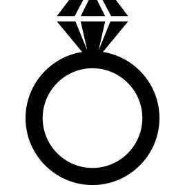 diamond ring icon flat silhouette geometric outline