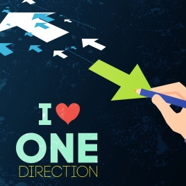 difference concept banner directional arrow writing hand