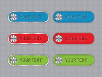 digital buttons design with horizontal tabs with text