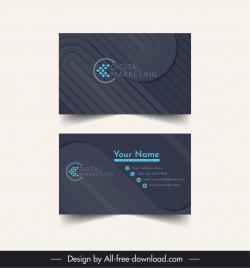 digital marketing business card template dark elegance