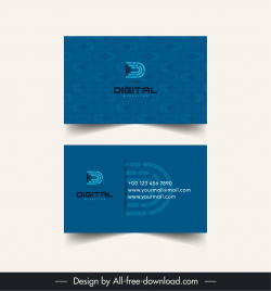 digital marketing business card template flat blurred elegance