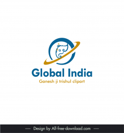 digital marketing logo global x india template elephant icon round curve sketch