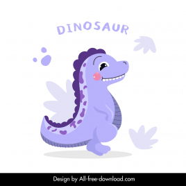 dinosaur design elements cute cartoon character