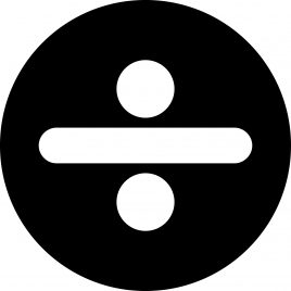 divide sign icon flat black white contrast symmetry shape