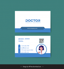 doctor business card template plain cartoon character