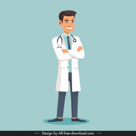 doctor design elements dynamic cartoon character