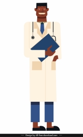 doctor icon colored flat sketch cartoon character sketch