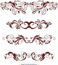 document decorative design elements classical symmetrical swirled decor