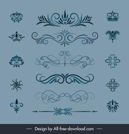 document decorative elements elegant classical shapes