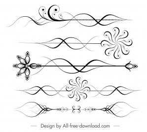 document decorative elements elegant flat curves arrows shapes