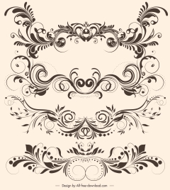 document decorative elements elegant vintage symmetric curves