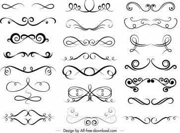 document design elements symmetrical curves sketch