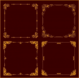 document frame templates classical yellow decoration