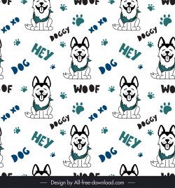 dog pattern template cute repeating design words decor