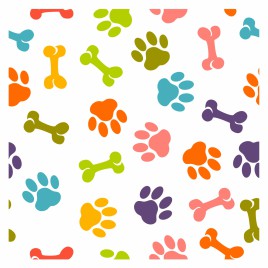 Dog paw seamless pattern