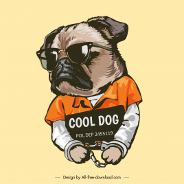 dog stylized criminal illustration icon