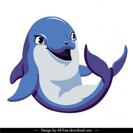 dolphin icon cute colored cartoon character sketch