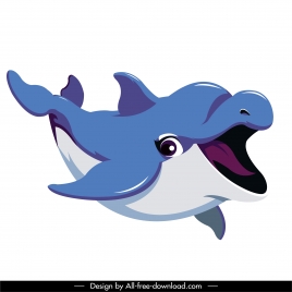 dolphin icon funny cartoon character sketch